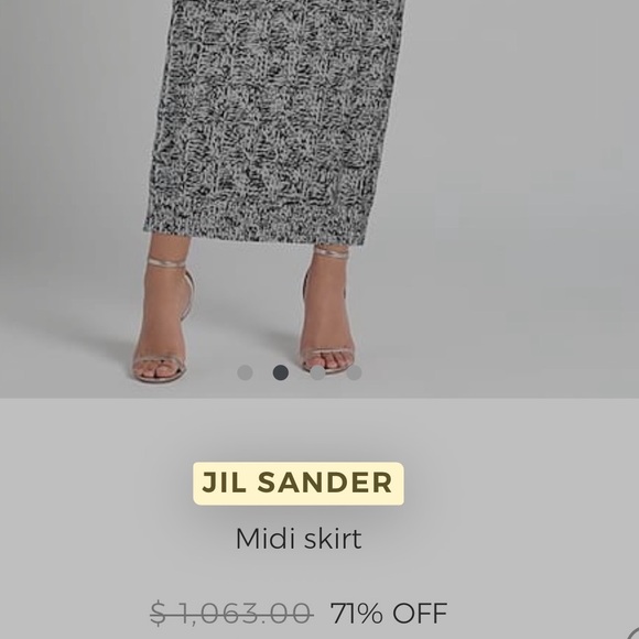 Jil Sander Wool Midi Skirt Black and Ivory - Picture 7 of 7